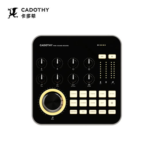 CADOTHY OTG Digital Audio Transmission One-click Noise Reduction Professional Superior Audio Quality Desktop Mini Sound Board With Various Sound Effects for Multi-platform Live Streaming