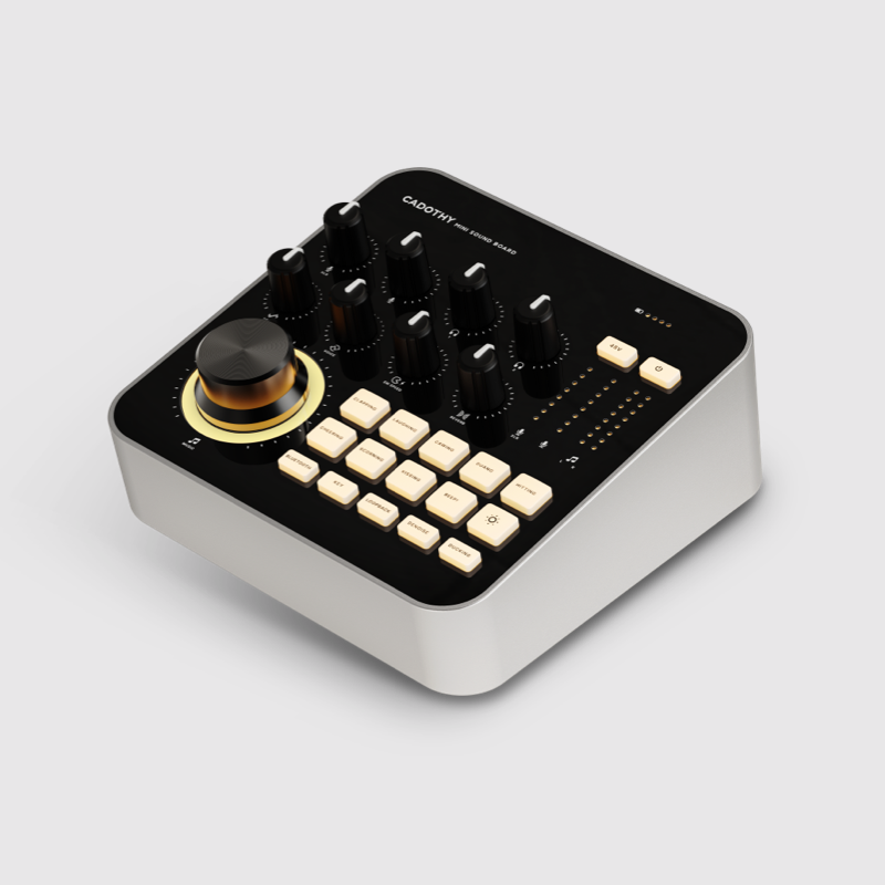 CADOTHY OTG Digital Audio Transmission One-click Noise Reduction Professional Superior Audio Quality Desktop Mini Sound Board With Various Sound Effects for Multi-platform Live Streaming